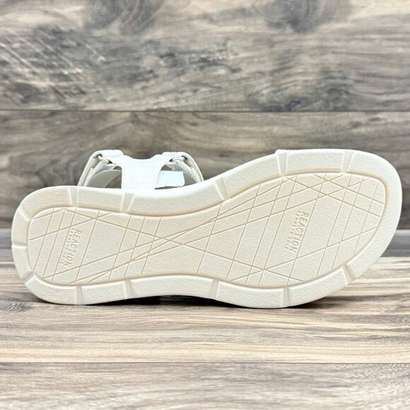 NIB Kenneth Cole Reaction 9M Halsey Hook Loop Rhinestone Platform Sandal Ecru - Picture 8 of 12